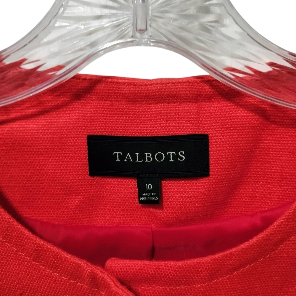 Talbots Classic Orange Women's Blazer Size-10 With 3/4 Sleeve - Picture 4 of 5